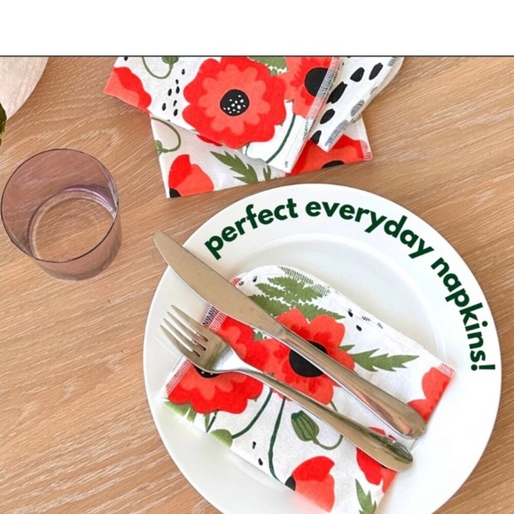 [NWT!] Earthly - Poppy Fields Washable Cotton Reusable Un-Paper Towels | 10-Pack - Picture 5 of 5